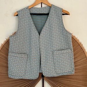 Blue pattern vest